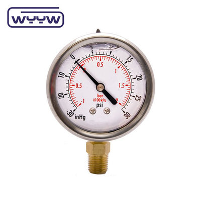 তেল ভরা যৌগিক চাপ মাপক কাস্টমাইজড সমর্থন OEM স্টেইনলেস স্টীল কেস
