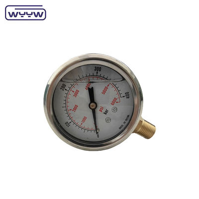 ফসফর ব্রোঞ্জ বুরডন টিউব উপাদান চাপ মাপক Manometer উচ্চ চাপ অ্যাপ্লিকেশন জন্য 0-1000bar পর্যন্ত পরিসীমা