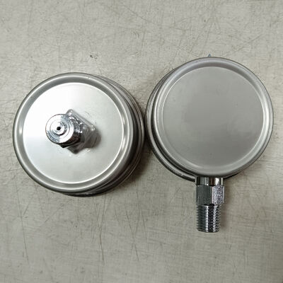 2.5 " (60 মিমি) 316 স্টেইনলেস স্টীল নির্মাণের সাথে গ্লিসারিন ভরাট চাপ পরিমাপকারী কম্পন প্রতিরোধের জন্য