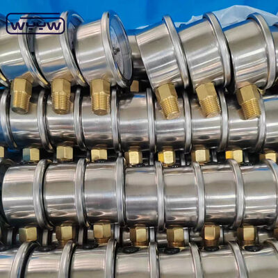 স্টেইনলেস স্টিল 50 মিমি গ্লিসারিন ভর্তি তরলপূর্ণ চাপমাপক যন্ত্র, নিচে মাউন্ট করা, 14 বার/200 পিএসআই