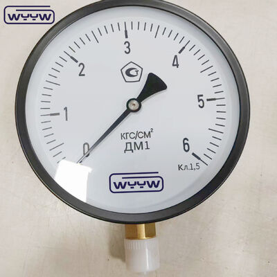 160mm Black Steel Pressure Gauge with Bottom Mount G1/2" for Gas Measurement