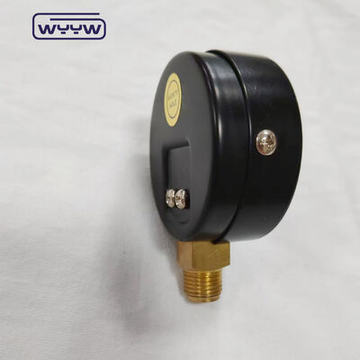 60mm Dial Size Black Steel Case Bottom Mount Pressure Gauge Gas Pressure Meter