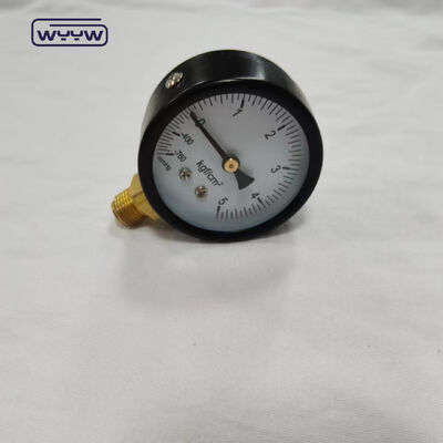60mm Dial Size Black Steel Case Bottom Mount Pressure Gauge Gas Pressure Meter