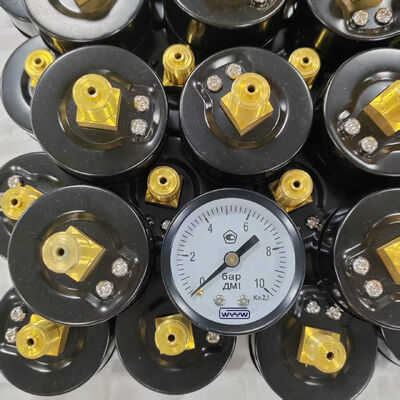 Black Steel Dry Manometer 60mm Center Back Bar Pressure Gauge